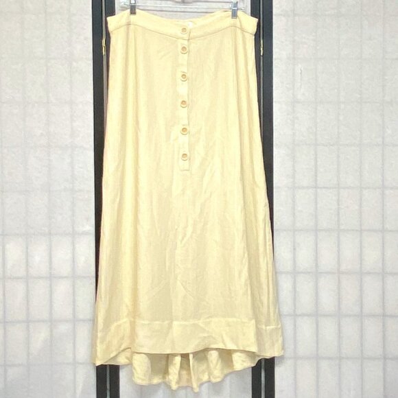 Christy Dawn Madewell Ida Maxi Skirt Cream Stripe Button Front Boho Cottagecore - Picture 1 of 16